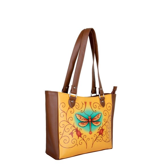 Printed Leather Shoulder Tote Bag for Women–Sling Bag Daily Use Purse for Office - Picture 6 of 10
